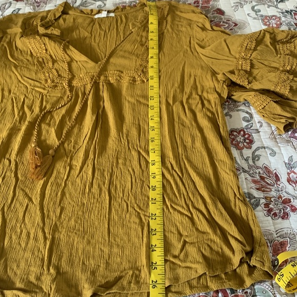 Maurices Golden Blouse with Tassel Accents - Picture 9 of 9